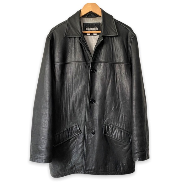 Vintage Jackets & Blazers - Vintage lined Black Leather jacket M